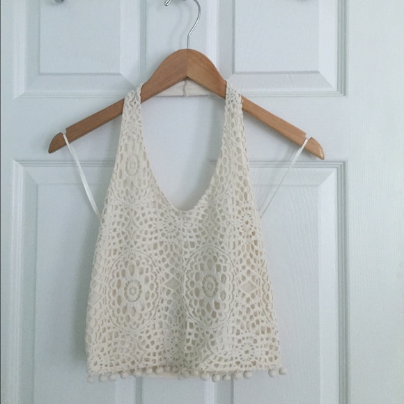 Topshop Crochet Halter Top