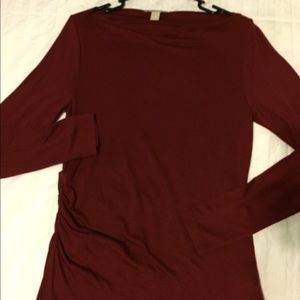 Burgundy boat neck