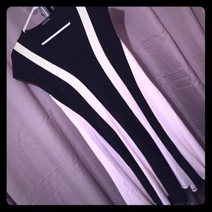 Cap sleeve striped dress