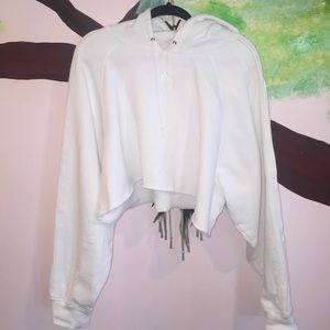 White adidas cropped hoodie!