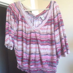 Chevron colorful flowy top