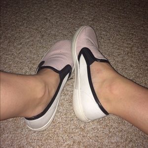 Asos Pink & White Textured Slip Ons (size 9)