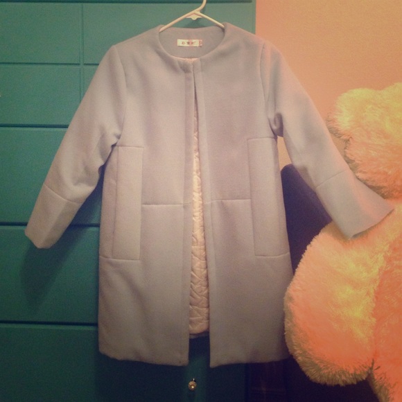 Baby Blue Coat Boxy Cut-Elegant style