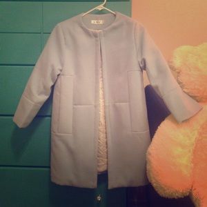 Baby Blue Coat Boxy Cut-Elegant style