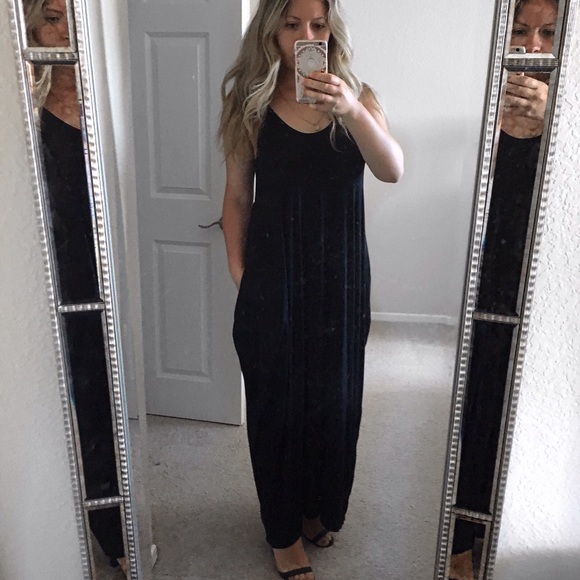 Summer SALE! Black Spaghetti Strap Maxi Dress - Picture 2 of 2