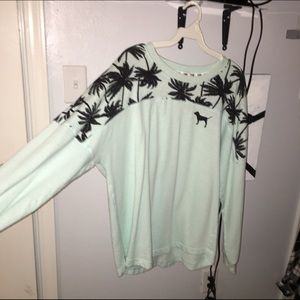 PINK teal crewneck sweatshirt