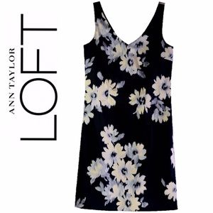 Ann Taylor Loft tank black dress, pale yellow gray