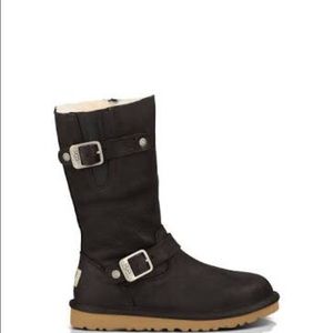 Ugg Kid's Kensington black leather boots
