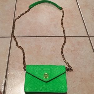 Tory burch neon green mini crossbody bag
