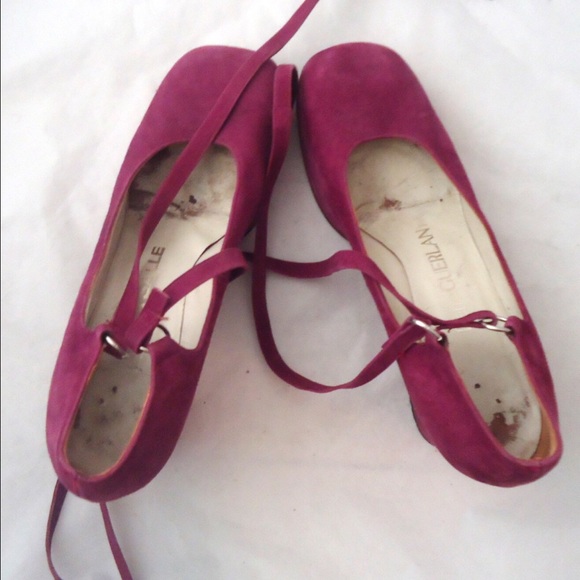 SOLD Lace Up Purple Suede Mod Platform Heels 7 - Picture 3 of 4