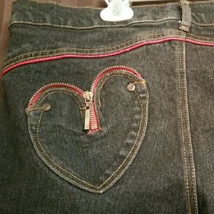 Soho babe heart zipper pink accent jeans size 19
