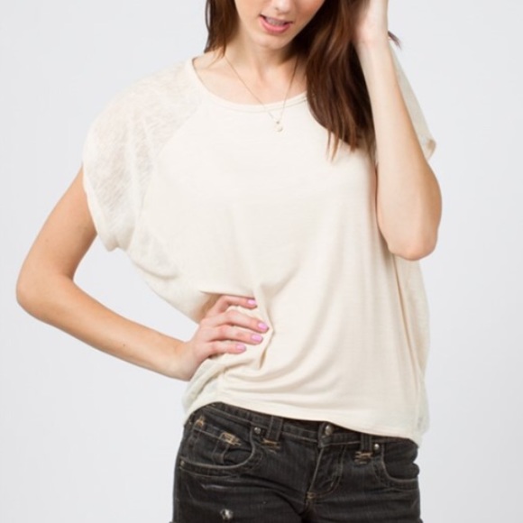 ✨Oatmeal Batwing Shape Contrast Top