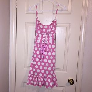 Baby pink Donna Ricco dress with white polka dots!