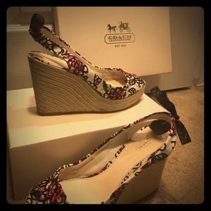 Coach Maritza Poppy wedges size 9.5.