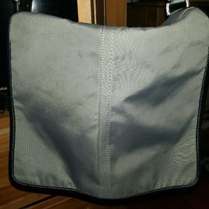 Gray Coach messenger bag.
