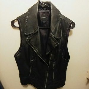 Faux leather vest