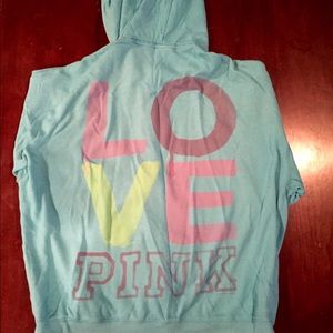 Pink oversized blue hoodie!