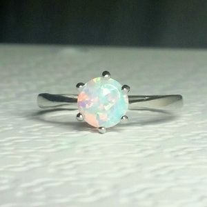 SOLD 18K White Gold Filled White Opal Ring