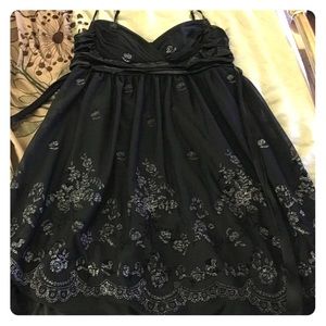 Beautiful black dress with flower embroidery