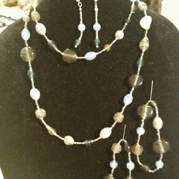 LAKESIDE Necklace, 2 Bracelet &Earring set