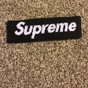 supreme + new era black headband