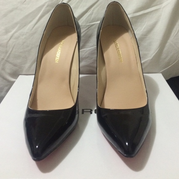 Black Pointed Toe Pumps with Red Soles