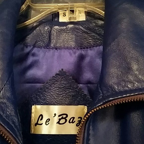 Blue leather Jacket - Picture 3 of 3