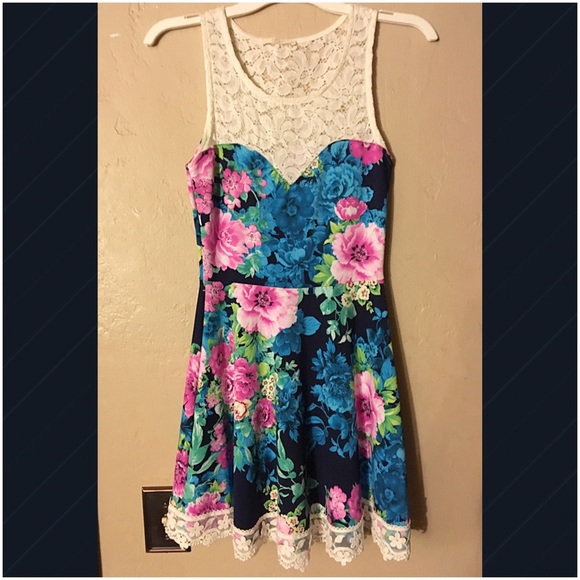 Floral and lace dress