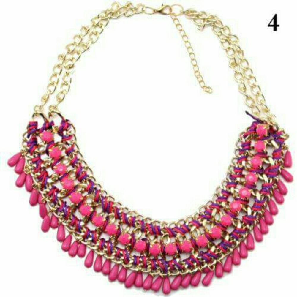 Sale❤Vintage Chain Crystal Choker Chunky Statemen - Picture 2 of 2