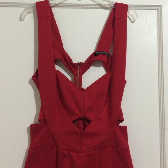 Red Mini Cut Out Dress - Picture 2 of 4