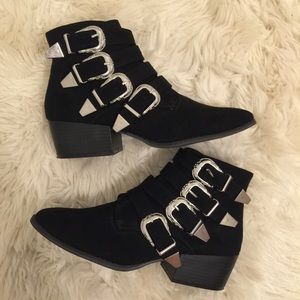 western buckle booties