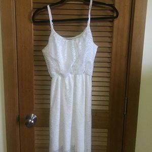 White lace ankle length dress