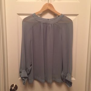 NWOT TOPSHOP LONG SLEEVE SHEER BLOUSE