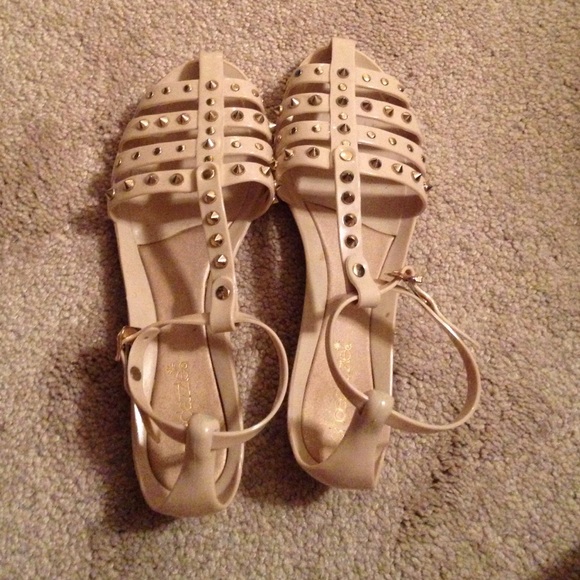 Studded  Nude Jelly sandals