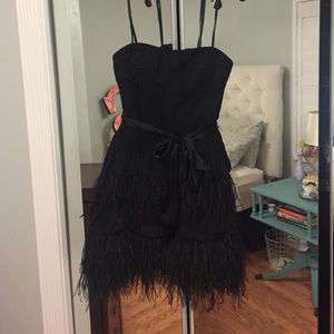 BCBG Maxazria LBD Strapless Cocktail w/ *Feathers*