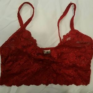 Red lace bralette