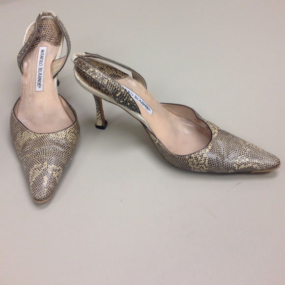 Escarpins Manolo Blahnik Mayflower Jaune Lézard - Taille 35,5 Et 39,5 - Neufs Sans Emballage