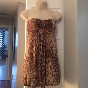 Guess leopard strapless top