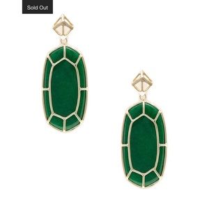 Kendra Scott Della Drop Earrings in Forrest Jade