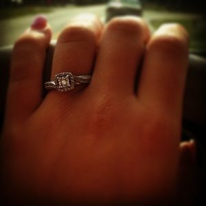 Sterling silver diamond ring