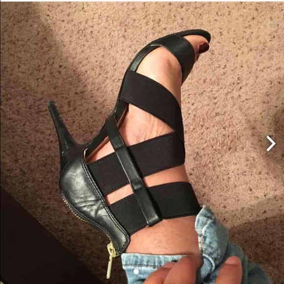 Black strappy heels