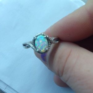 Sterling silver opal ring