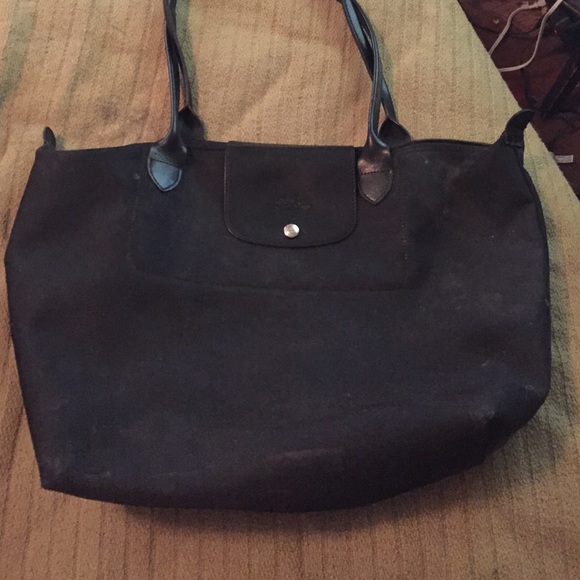 Long champ black tote