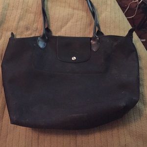 Long champ black tote