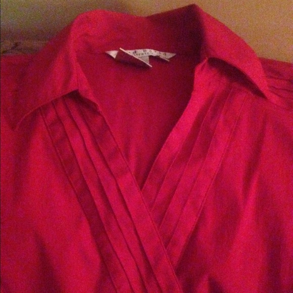 Fred David Christmas red long sleeved blouse. - Picture 2 of 3