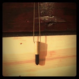 Black Crystal Bullet Trendy Mineral long Neclacke