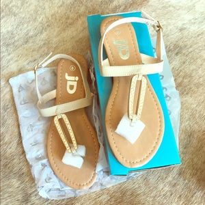 NWT Tan and Gold Sandals!