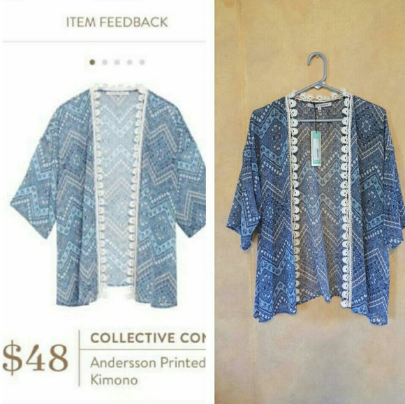 Beautiful Kimono W/Crocheted Lace