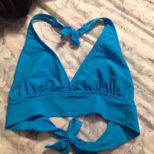 Blue bikini swim suit top.