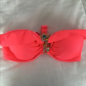 Victoria's Secret neon coral bandeau top